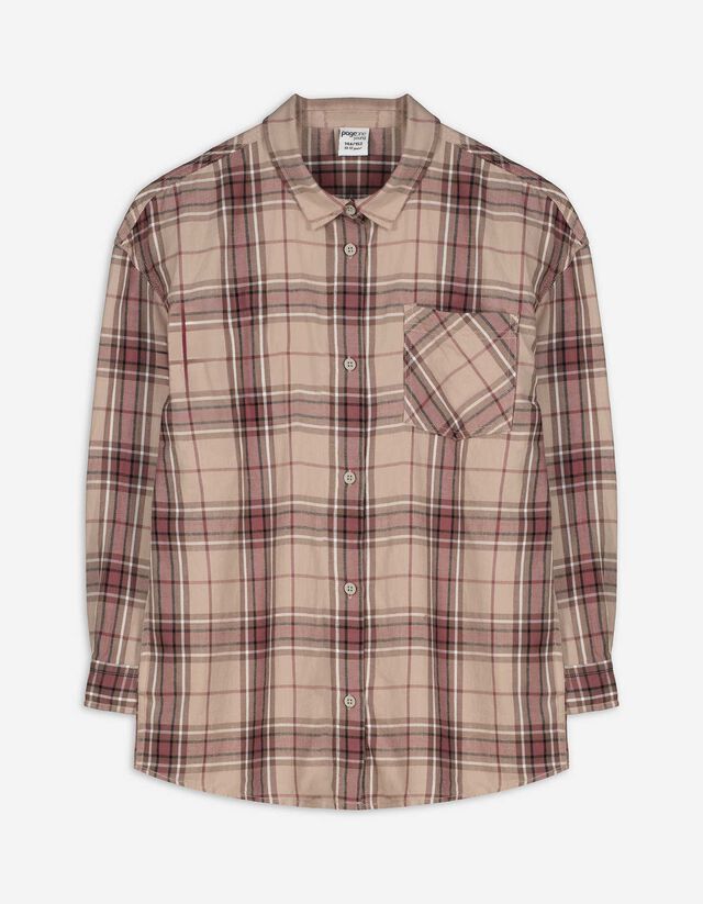 Női ing - Kockás - bézs