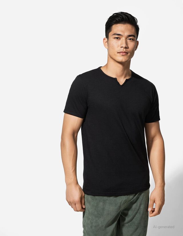 Póló - Póló nyakkivágása - sötétzöld