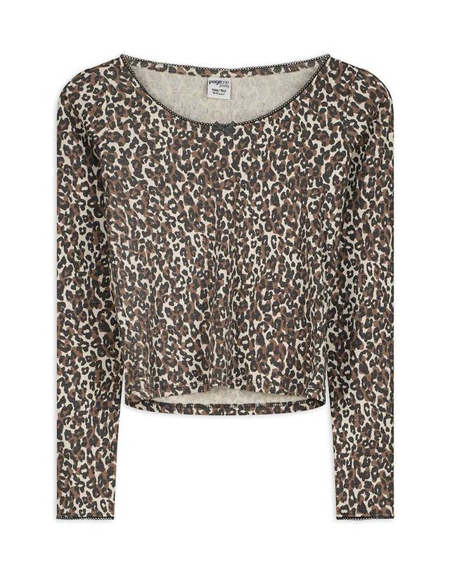 Hosszú ujjú felső - Párducmintás - bézs