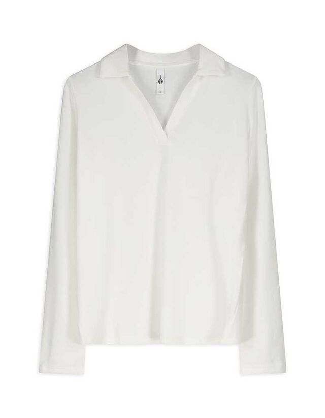 Hosszú ujjú póló - Póló gallér - feher