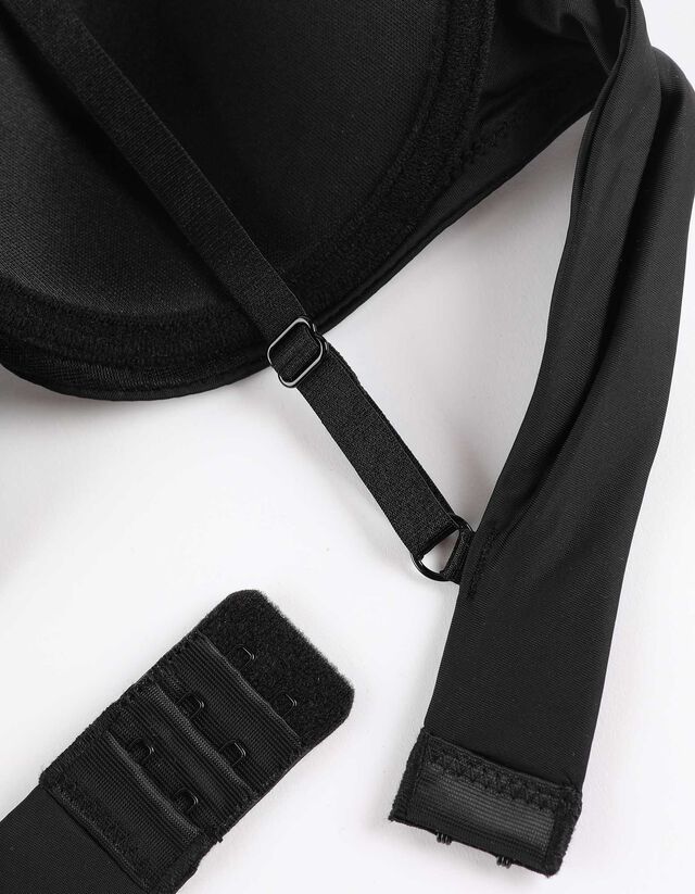 Sima felületű melltartó - mikroszálas - fekete