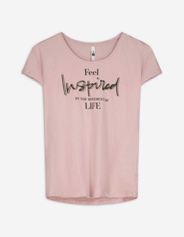 Póló - Csillámos nyomott minta - feher