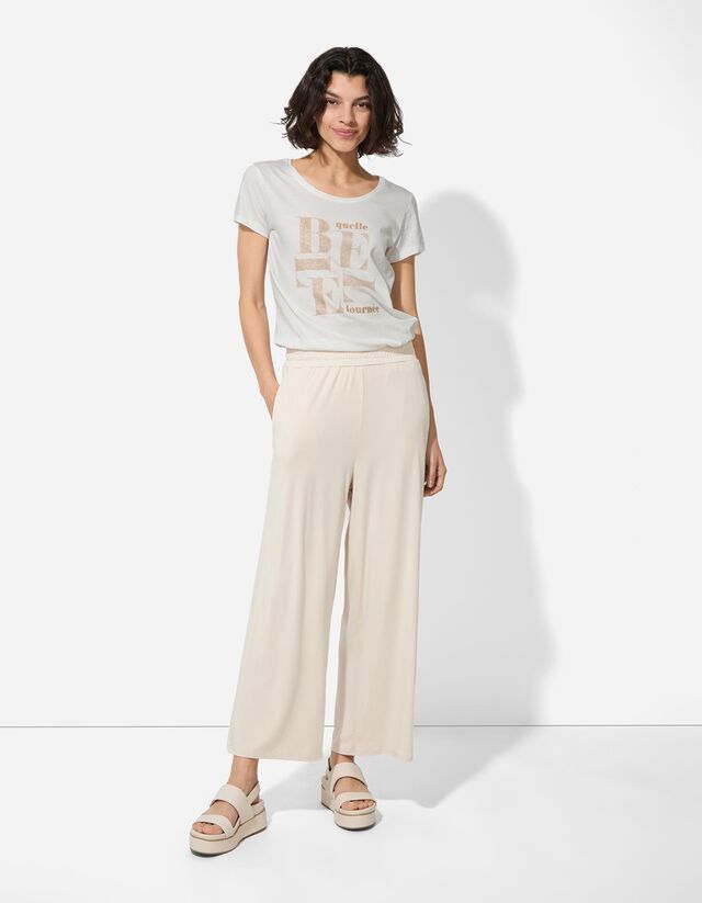 Póló - Csillámos nyomott minta - feher