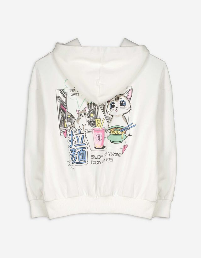 Melegítőfelső - Hátul nyomtatott minta - feher