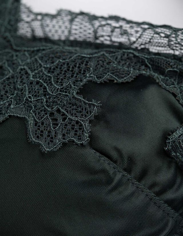 Merevítő nélküli melltartó - mikroszálas - sötétzöld