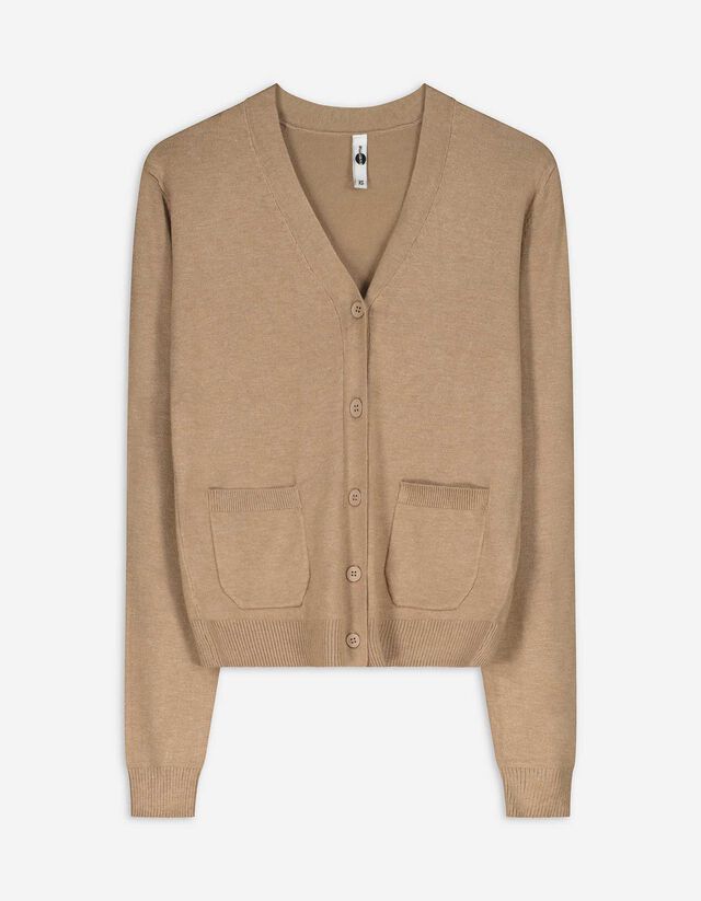 Kötött kardigán - Foltzsebek - fekete