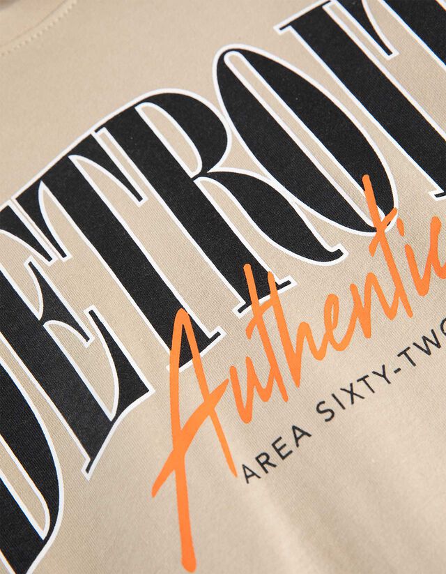 Hosszú ujjú felső - Elülső nyomtatás - bézs