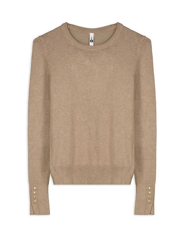 Pulóver - Díszgombokkal - sotetlila