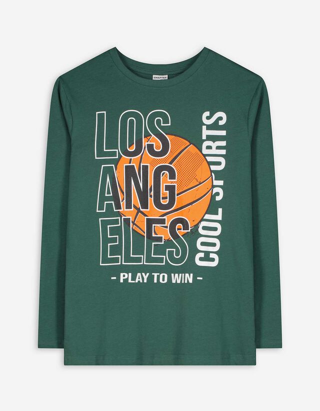 Hosszú ujjú felső - Elülső nyomtatás - bézs