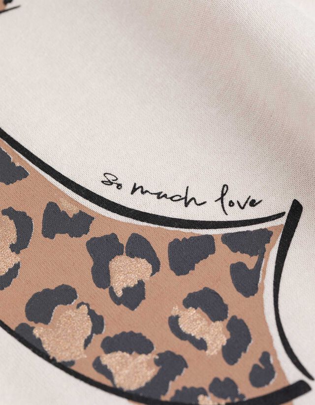 Póló - Csillámos nyomott minta - sötétbarna