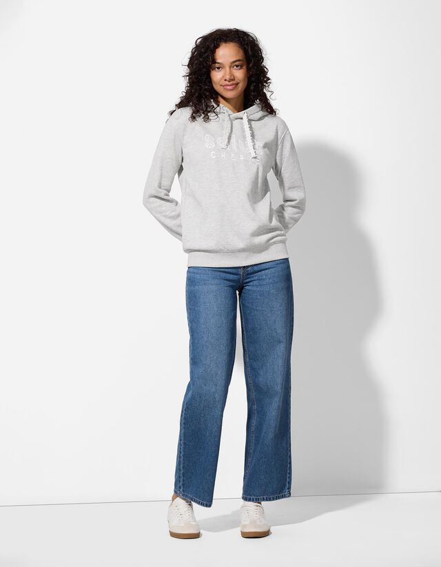 Kapucnis felső - Csipkerátéttel - szürke