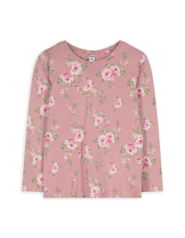 Hosszú ujjú felső - Elszórt nyomott minta - rozsaszin