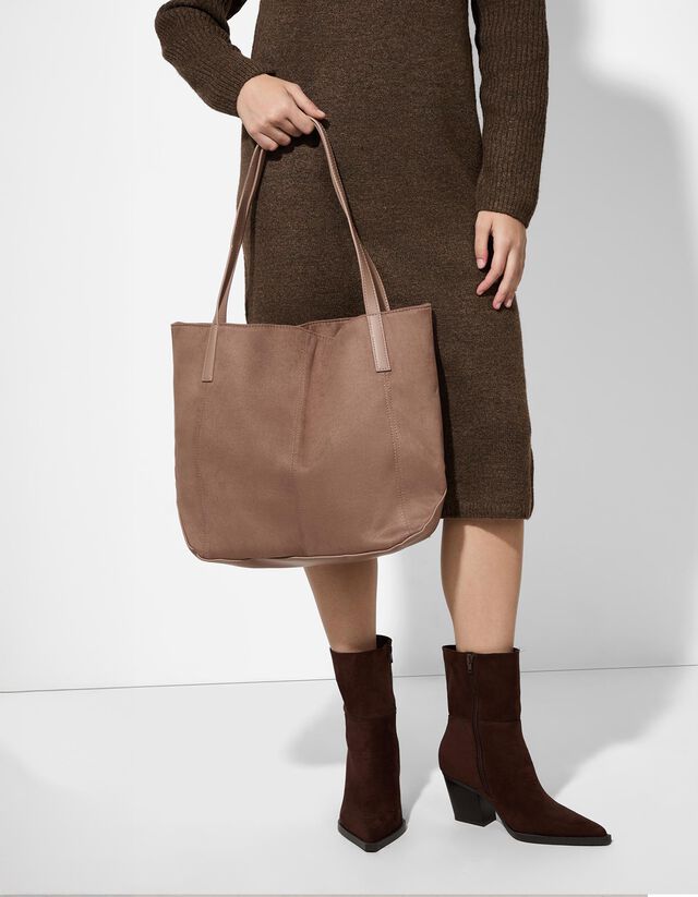 Táska - Bőrhatású - sötétbarna