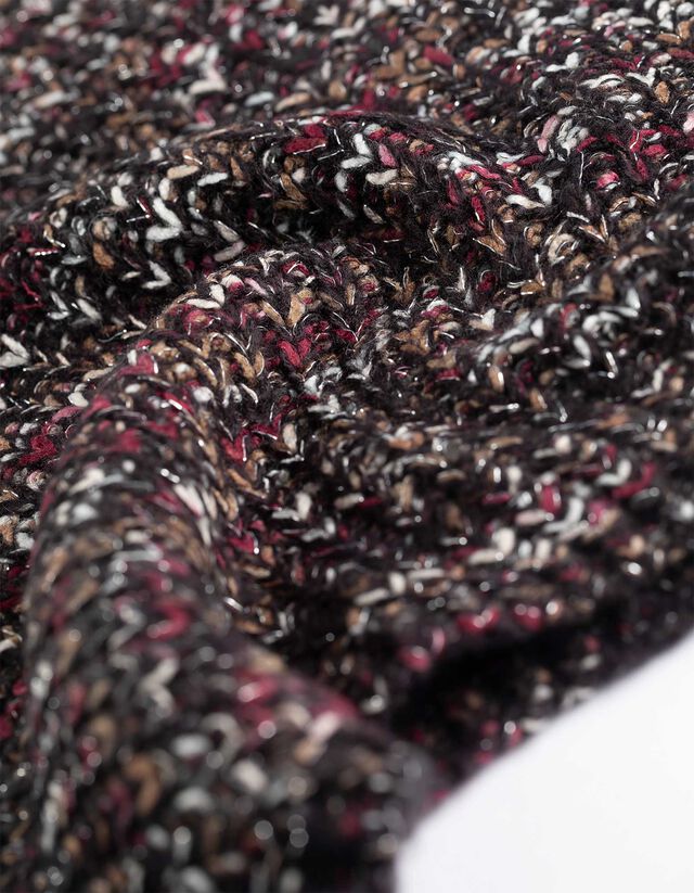 Pulóver - V-kivágás - fekete