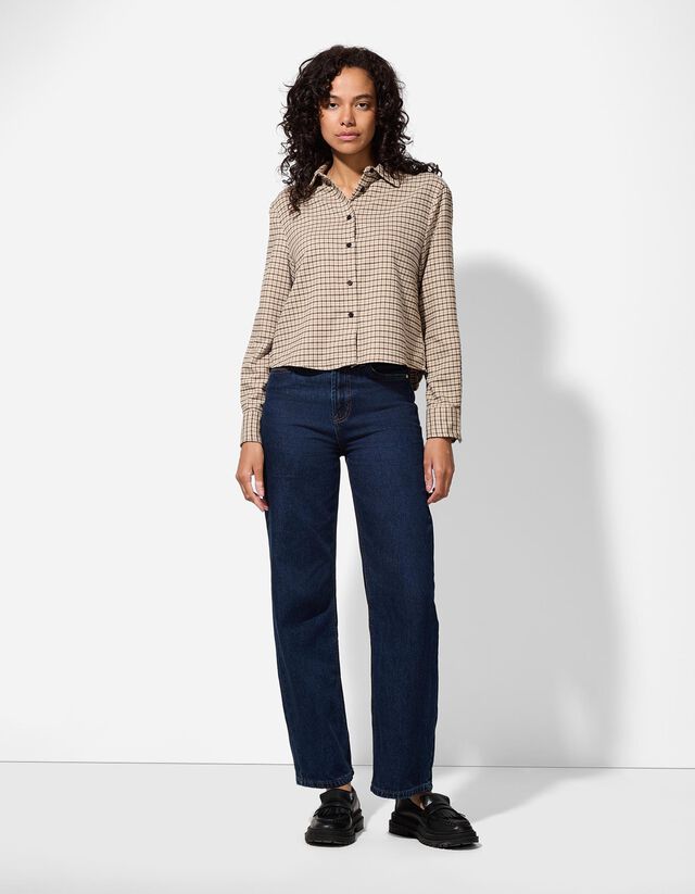 Blúz - Kockás - bézs