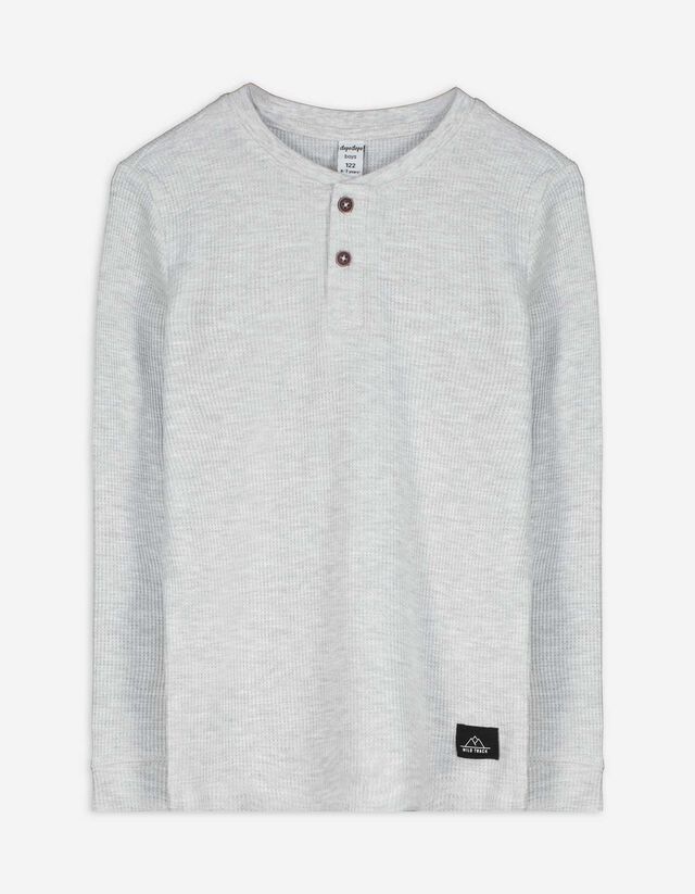 Hosszú ujjú felső - Henley nyakkivágás - sotetkek