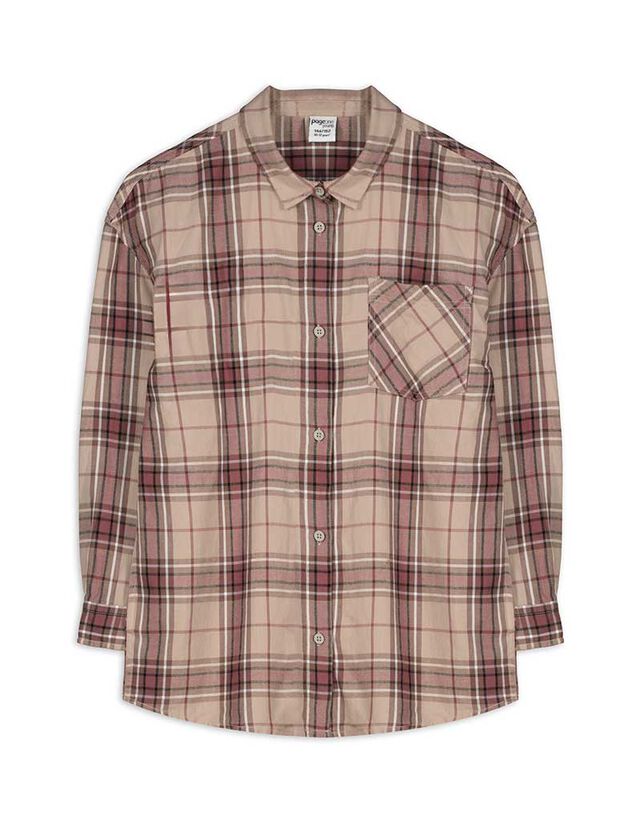 Női ing - Kockás - bézs