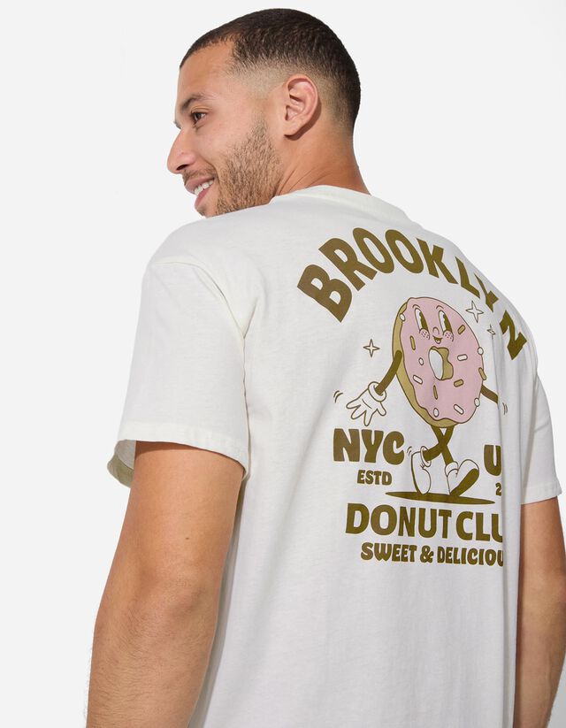 Póló - Hátul nyomtatott minta - feher