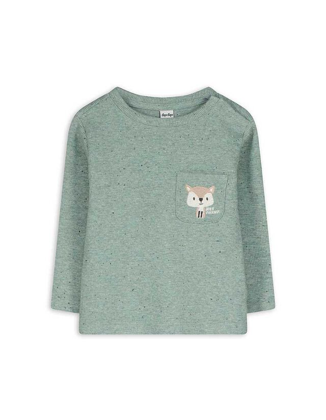 Hosszú ujjú felső - Gofri szerkezet - türkiz