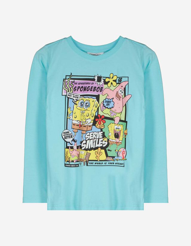 Hosszú ujjú felső - SpongyaBob Kockanadrág - vilagoskek