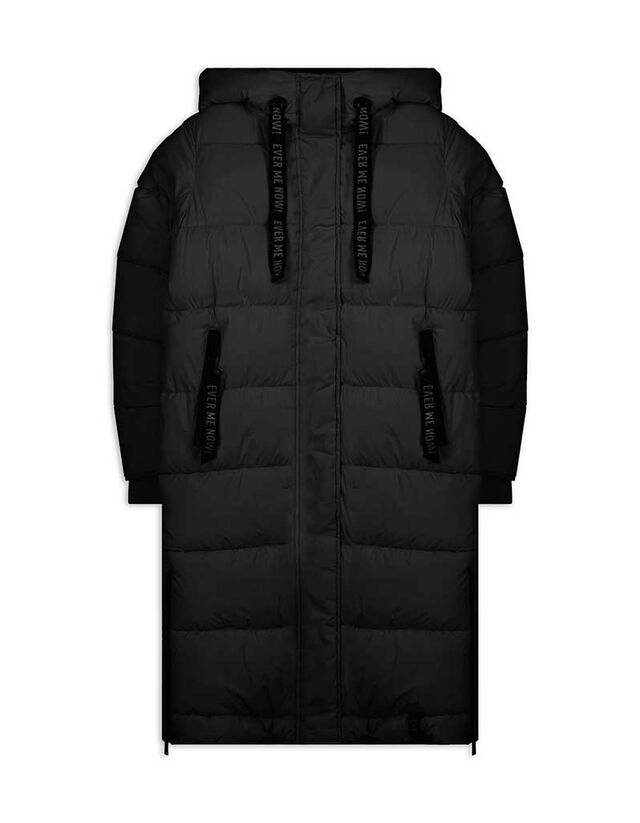 Steppelt kabát - Állítható derék - fekete