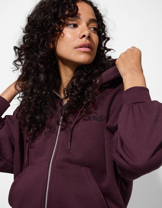 Cipzáros melegítőfelső - Zsinóros kapucni - feher