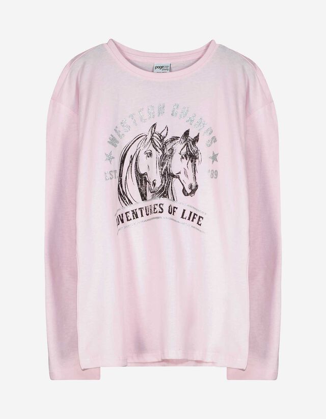 Hosszú ujjú felső - Elülső nyomtatás - pink