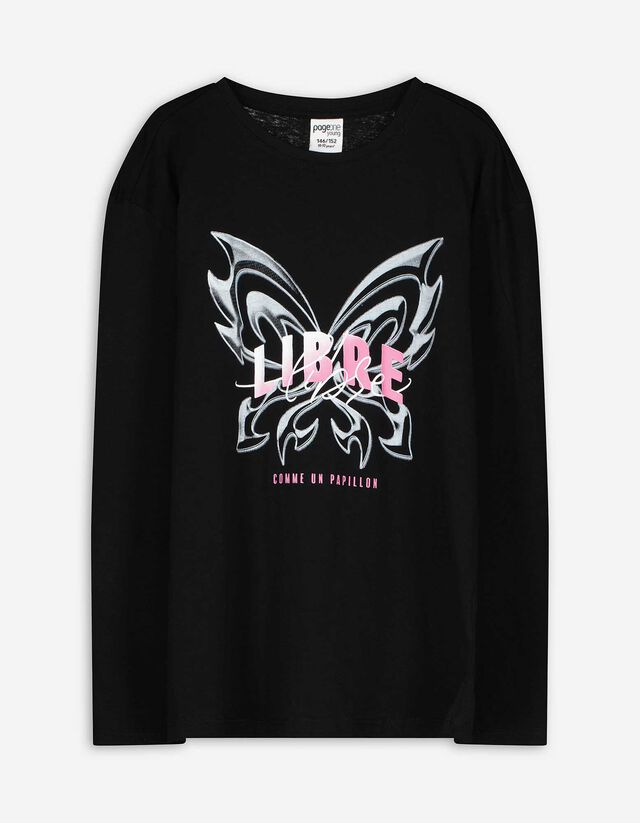 Hosszú ujjú felső - Elülső nyomtatás - pink