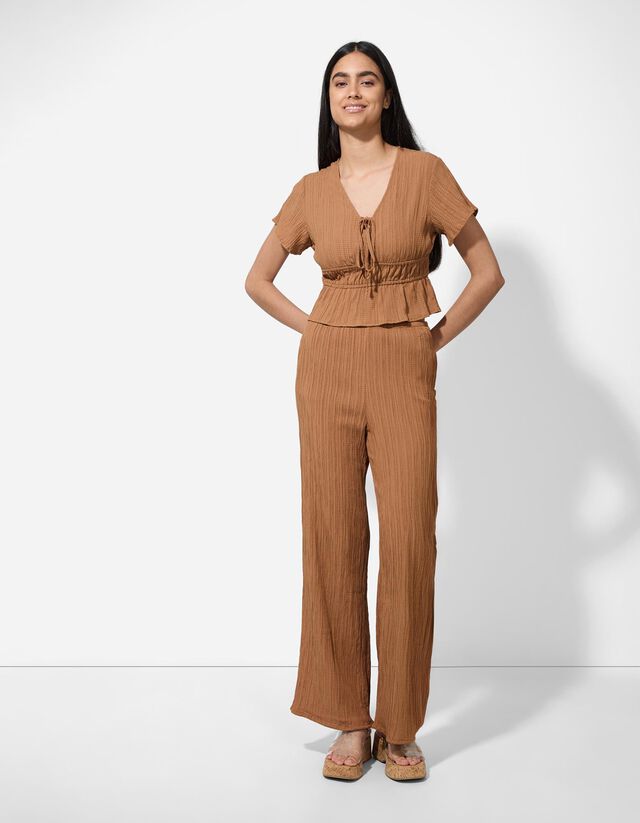 Bő nadrág - Viszkózkeverék - sotetlila