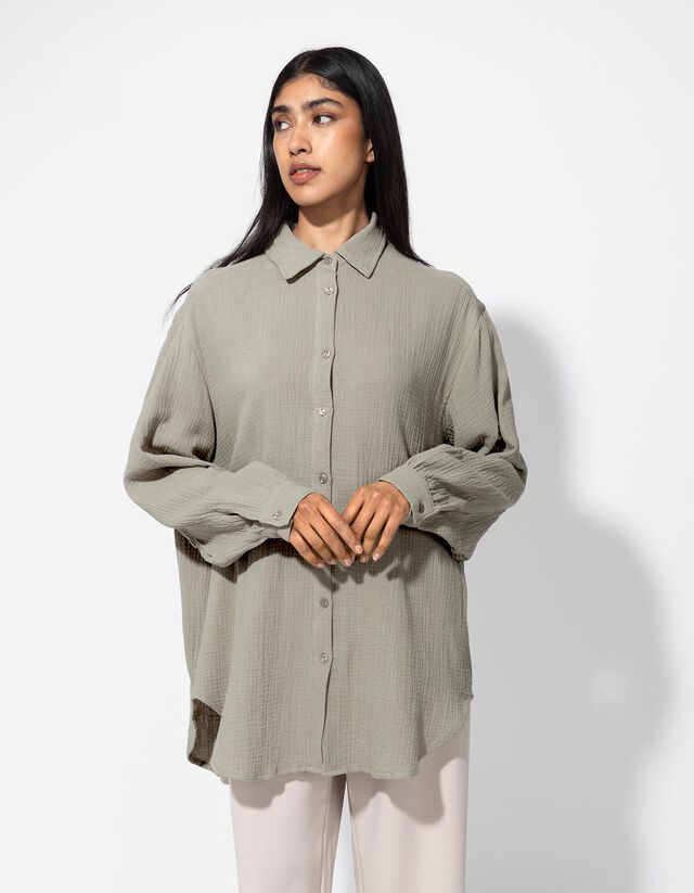 Blúz - Muszlin - vilagos zold