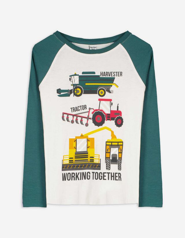 Hosszú ujjú felső - Nyomott minta - vilagos szurke