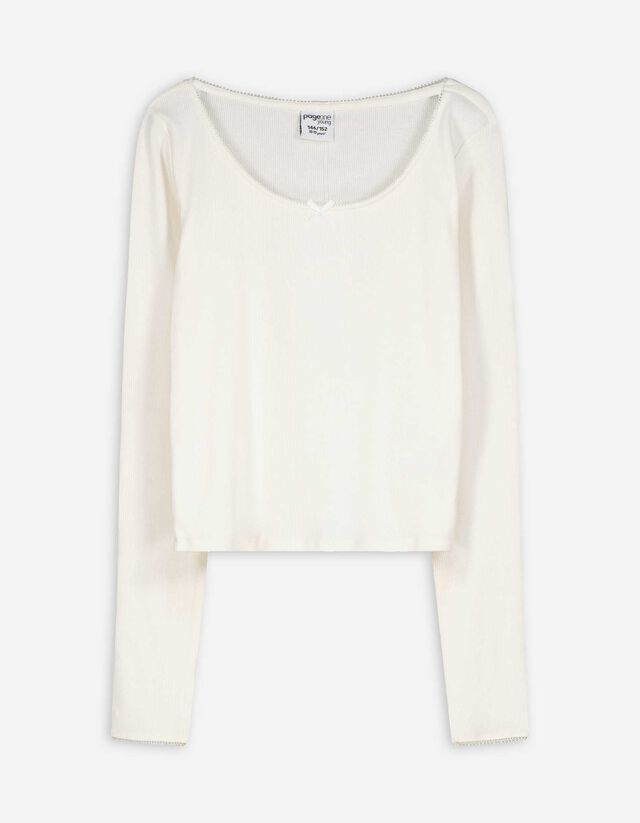 Felső - Masnis rátéttel - feher