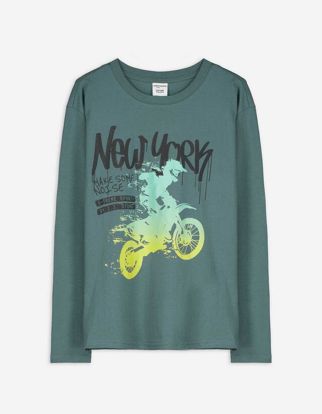 Hosszú ujjú felső - Elülső nyomtatás - bézs