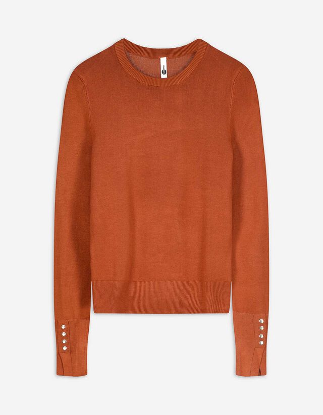 Pulóver - Díszgombokkal - sotetlila