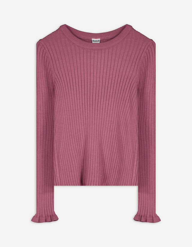 Kötött ing - Bordázott - mélyvörös