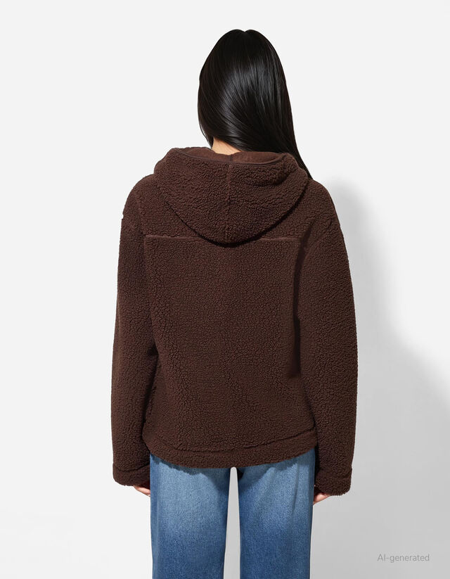 Cipzáros melegítőfelső - Plüss - fekete