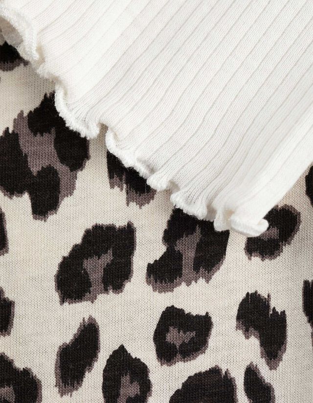 Felsőből és nadrágból álló pizsama szett - Bordázott - bronz