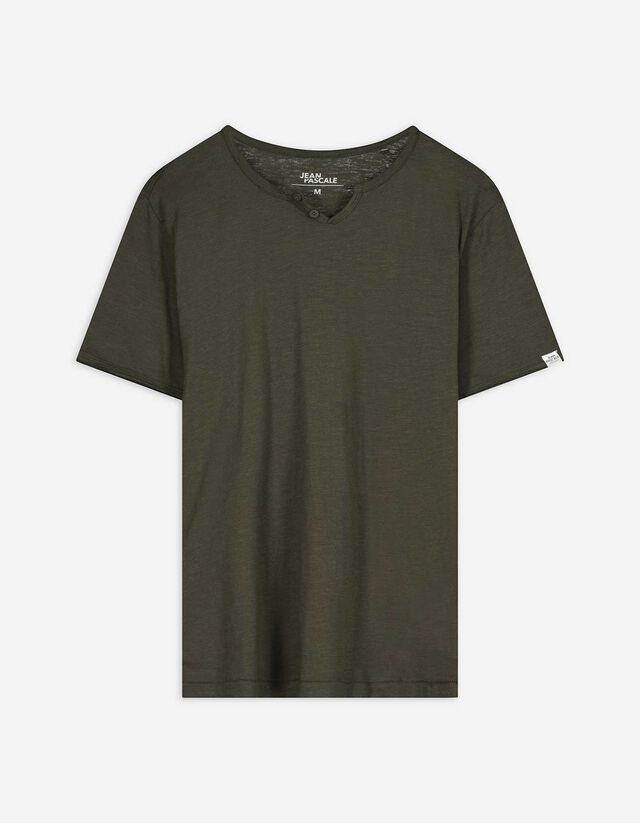 Póló - Póló nyakkivágása - sötétzöld