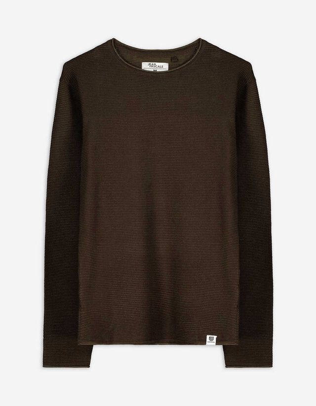 Pulóver - Kerek nyakkivágás - világos barna