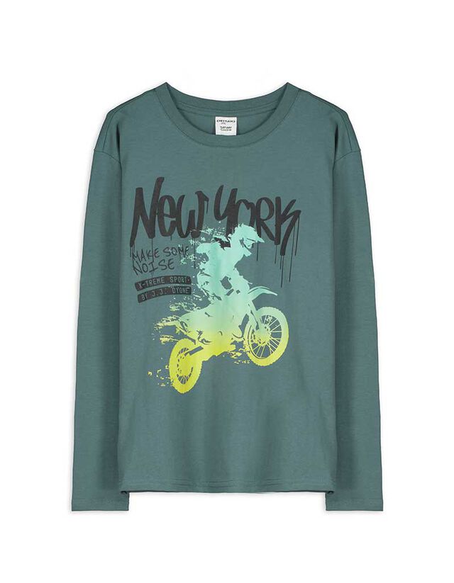 Hosszú ujjú felső - Elülső nyomtatás - bézs