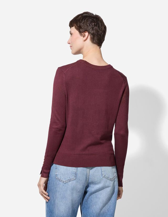 Pulóver - Díszgombokkal - sotetlila