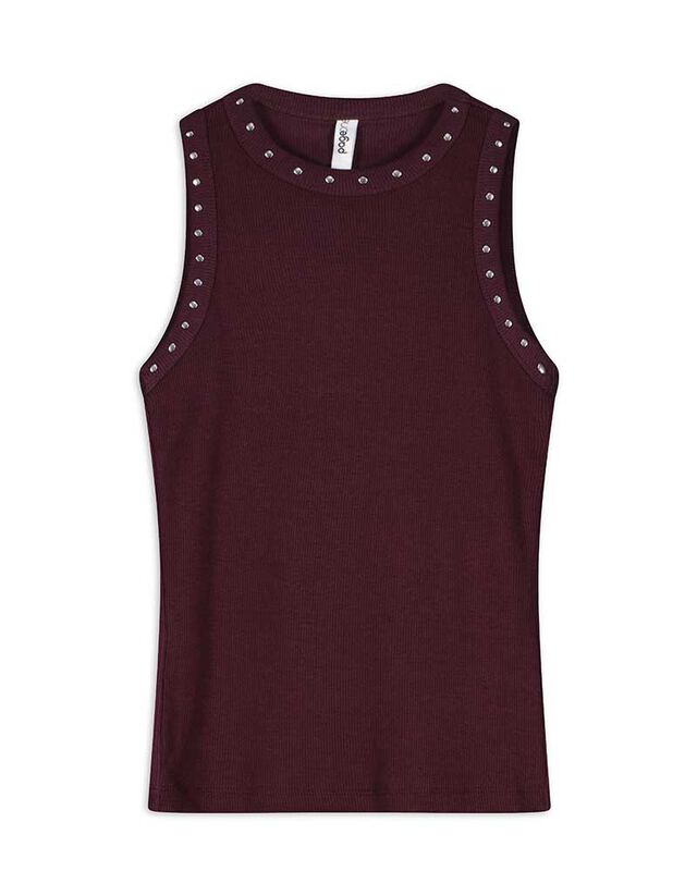 Ujjatlan felső - Szegecselt - piros