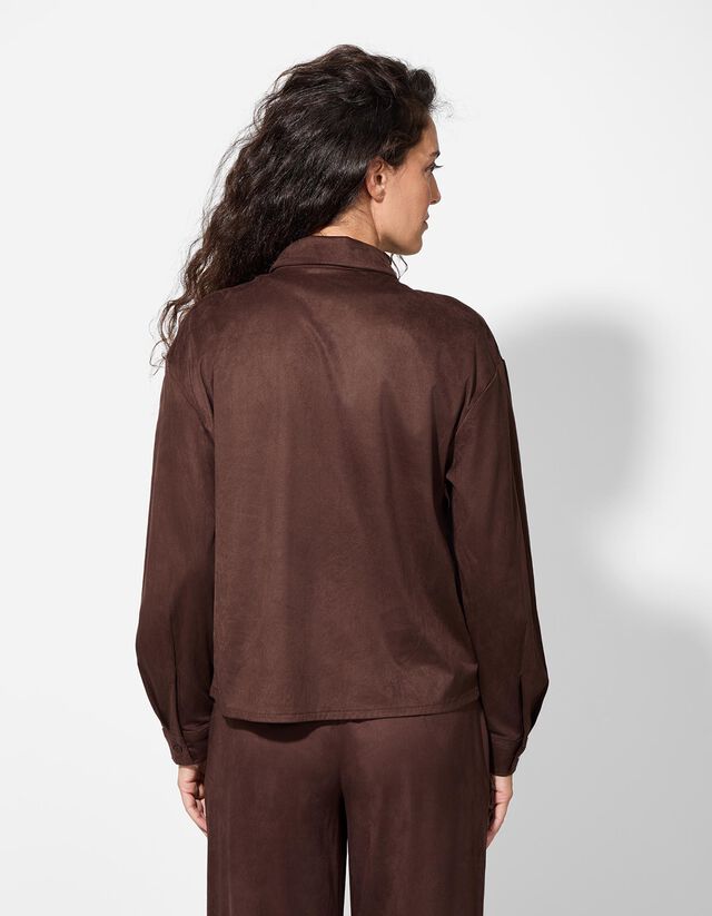 Blúz - Velúr utánzat - sötétzöld