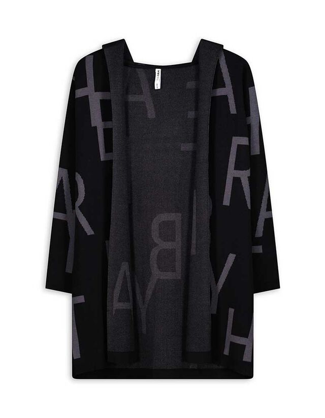 Kardigán - Kapucni - fekete