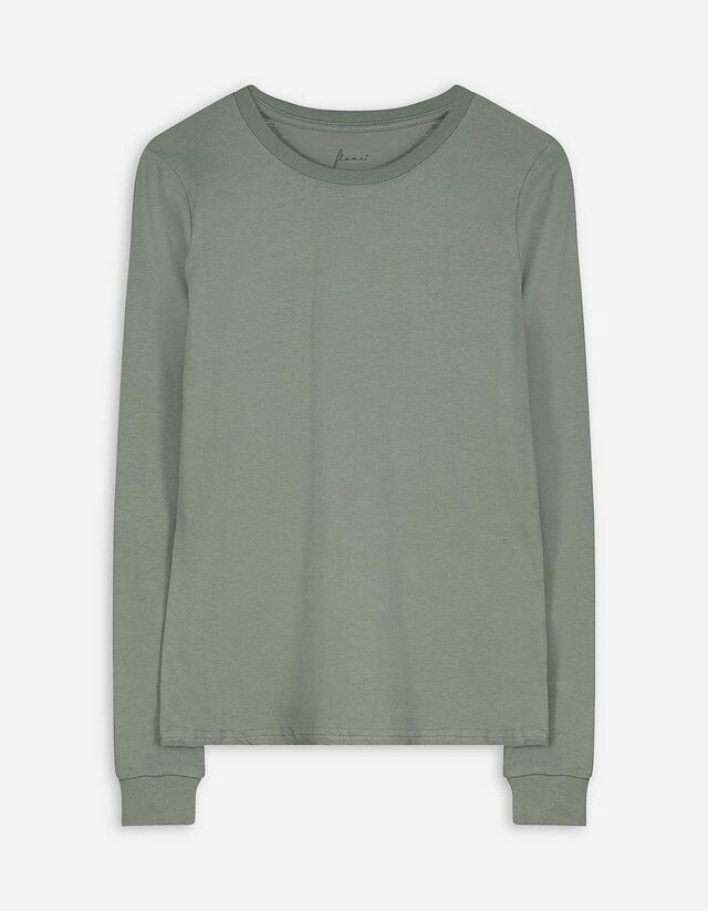 Felsőből és nadrágból álló pizsama szett - Dzsörzé - sötétzöld