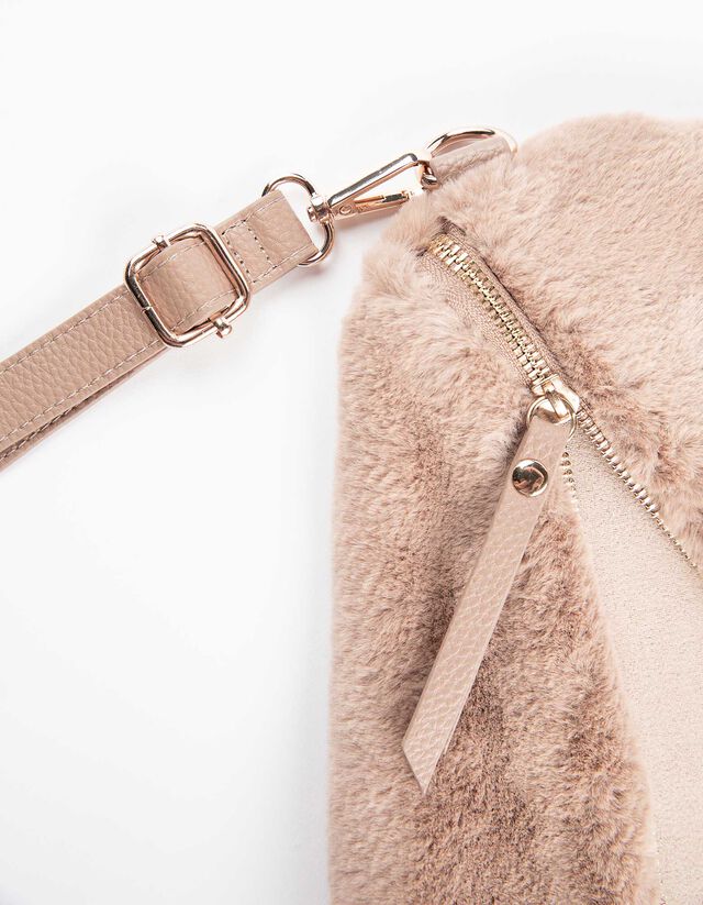 Válltáska - Műszőrme - barna