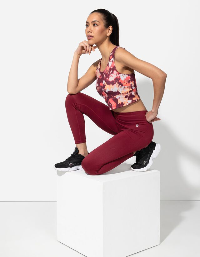 Legging - Bordázott - fekete