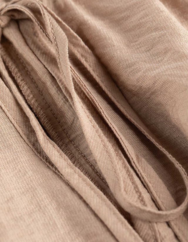 Blúz - V-kivágás - bézs