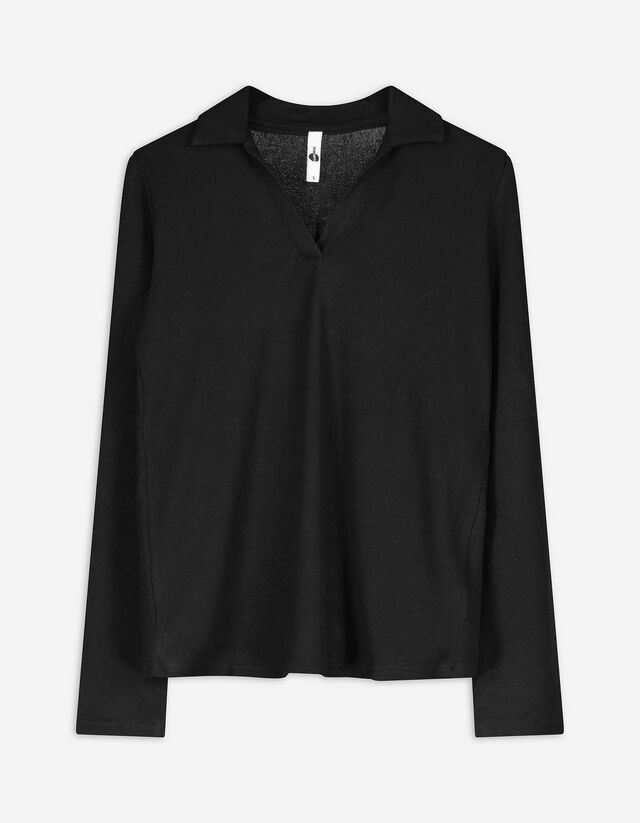 Hosszú ujjú póló - Póló gallér - feher