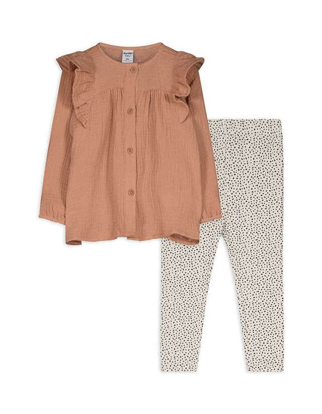 Ruhából és leggingből álló szett - Muszlin - bézs